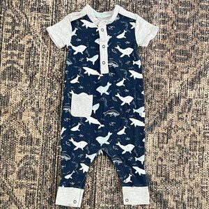 Loulou LOLLIPOP Whale Print Baby Romper